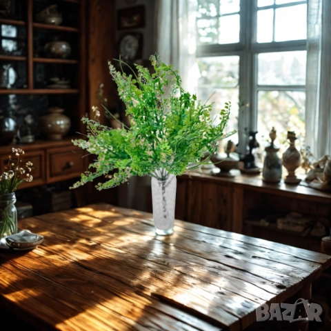Изкуствена зелена аранжировка – Естествена свежест без поддръжка, снимка 3 - Други стоки за дома - 52137663
