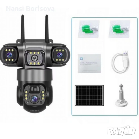 Соларна камера Lylu 4G със SIM и 4 лещи – автономно наблюдение без ток и Wi‑Fi, снимка 5 - Соларни лампи - 53444884