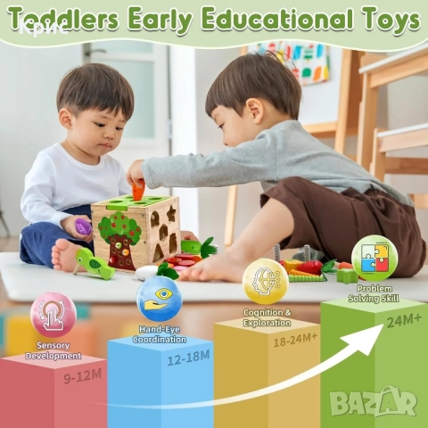 Образователна Монтесори играчка куб от дърво., снимка 11 - Образователни игри - 52562179