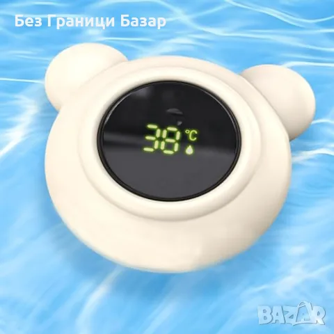Нов Бебешки термометър за вода плаващ LED дисплей 3 цвята мече баня вана