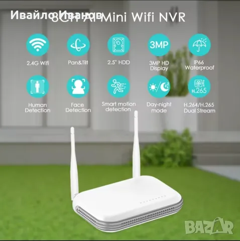NVR Onvif WiFi + PTZ WIFI камери + SSD Kodak, снимка 2 - Комплекти за видеонаблюдение - 42720754