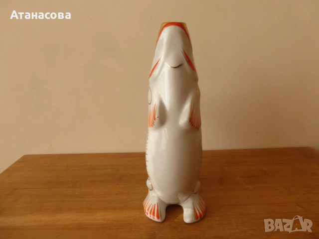 Украинска порцеланова кана бутилка за алкохол Риба 1980 г, снимка 5 - Аксесоари за кухня - 52099024