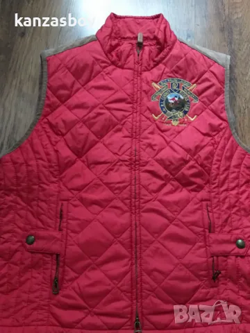 Polo Ralph Lauren Equestrian Vest Suede Trim White Quilted Full Zip - страхотен дамски елек ХЛ, снимка 3 - Елеци - 48359726