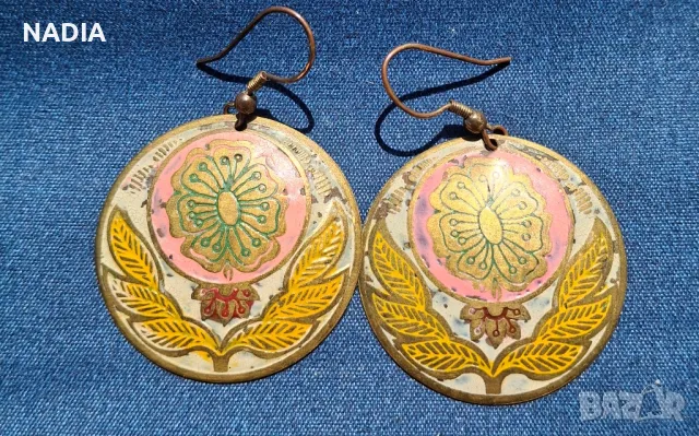 Винтидж месингови обеци , снимка 1