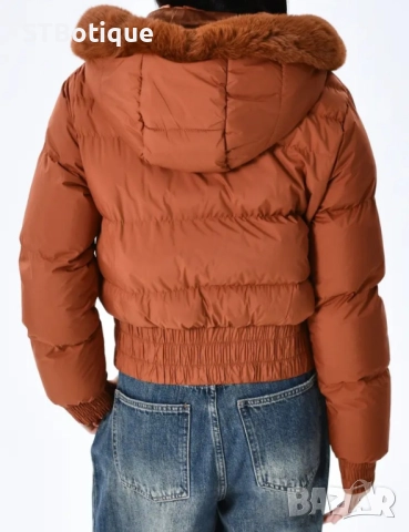 🧥 Дамско елегантно зимно яке с плюшена качулка – STBoutique ❄️ , снимка 12 - Якета - 52207471