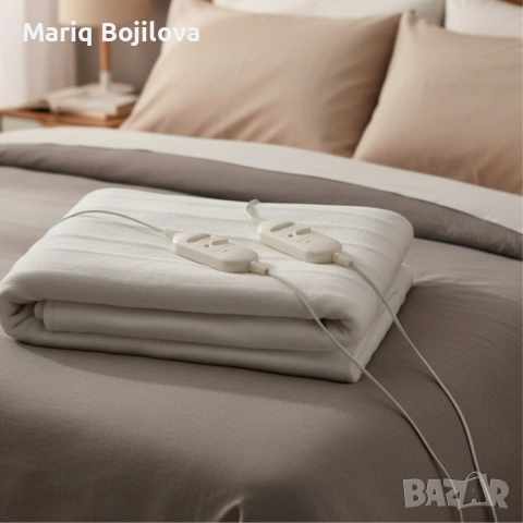 Електрическо двойно одеяло Rosberg RS8510AD – 160×140 см, 2×60W, LED индикатор, снимка 2 - Олекотени завивки и одеяла - 53225551