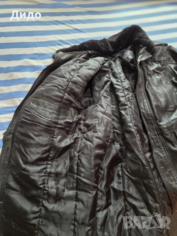 Кожена офицерска шуба черно, снимка 9 - Якета - 51906070