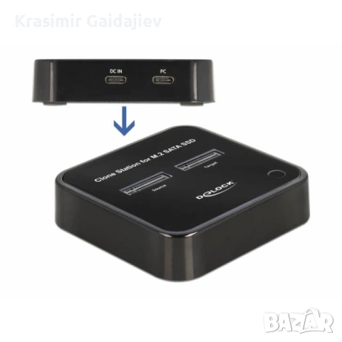 Външна докинг стойка Delock, За 2 x M.2 SATA SSD, Функция за клониране, снимка 3 - Кабели и адаптери - 53084264
