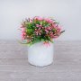 3486 Изкуствено цвете в бяла керамична кашпа, 12 см, снимка 7
