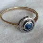 Пръстен със сапфир. Сребро с позлата., снимка 1
