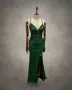 Зелена дамска рокля , снимка 1