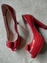 Дамски обувки на ток .Червен лак Honey GIRL, снимка 1 - Сандали - 34349282