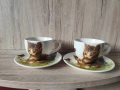 Котки, дървено пано и порцелан.Подарък за дете. Домашни любимци, снимка 4