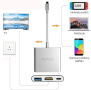 TUTUO USB Type C към 1080P HDMI адаптер за Nintendo Switch, USB C PD захранващ порт, USB-A 3.0 хъб, , снимка 3
