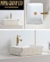 Луксозна Бяла мивка за баня тип купа с флорални елементи  , снимка 2