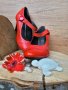 Изисканост към облеклото Ви с дамски обувки,изработени от естествена кожа в актуален червен цвят, снимка 1 - Дамски обувки на ток - 41600756