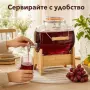 Диспенсър 3 л с бамбукова стойка и кранче, снимка 1