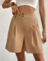 Ежедневни дамски шорти с широки крачоли с висока талия , снимка 2