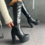 Ботуши на ток - черна кожа - 105-19, снимка 2