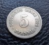Стара монета 5 пфенига 1904 г.буква  А - Германия  - рядка,топ цена !, снимка 1 - Нумизматика и бонистика - 39740610