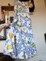Дълга разкроена рокля с лимони, снимка 1 - Рокли - 41717016
