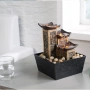 3-степенен фонтан за релаксация на маса, камък, осветен, 6,7 x 6,7 x 8,9 инча, снимка 7