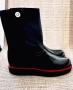 Модна къща JIL SANDER култови кожени ботуши с червена подметка, снимка 12