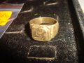СТАР ПОЗЛАТЕН БРОНЗОВ ПРЪСТЕН ОРНАМЕНТИРАН РЪЧНО МАЙСТОРСКА АРТ ДЕКО СТИЛ ИЗРАБОТКА МАСИВЕН 21892, снимка 9