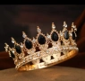 Метална корона с камъни за торта и партита, снимка 2