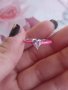Сребърен пръстен Pink Crystal Heart, снимка 2