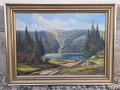 картина планински пейзаж маслени бои върху платно , снимка 1