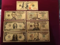 Лот златни банкноти - Долар (САЩ)/ 7 бр., снимка 1