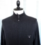Gant Men`s Cotton Wool Full Zip Long Sleeve Cardigan Size L Dark Grey, снимка 2