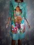 Floryday- Атрактивна рокля с флорална градина и замък- М/Л, снимка 1
