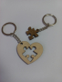 Ключодържател двоен ръчно изработен сърце и парче пъзел, снимка 2