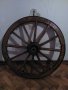 Колела от голяма каруца, стара дървена коларска изработка., снимка 3
