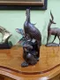 Прекрасна голяма антикварна колекционерска дървена фигура статуетка композиция , снимка 5