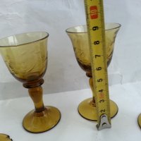 Ретро чашки  чаши цветно стъкло, снимка 3 - Антикварни и старинни предмети - 35985448