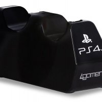 Официално лицензирана стойка докинг станция за Playstation 4 с два USB кабела за зареждане PS4, снимка 3 - PlayStation конзоли - 39737555