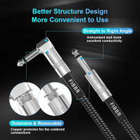 FIBBR кабел за китара 1.8M, кабел под прав ъгъл 1/4 инча, снимка 4 - Други - 44652531