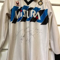 Inter Milan 1990/91 автентична футболна блуза с автографи S, снимка 5 - Футбол - 41876860