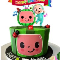 cocomelon КоКомелон Кокомелън happy Birthday пластмасов топер за торта украса, снимка 1 - Други - 42653080