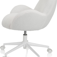 Ергономичен детски стол за компютърпухкава изкуствена кожа, регулируем на височина, бял, снимка 3 - Столове - 44822216