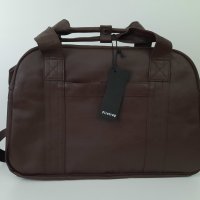 Firetrap - Мъжка чанта Quilted Holdall, цвят  тъмнокафяв, размери - 47x25x26.        , снимка 5 - Чанти - 39350310