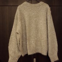 сребриста ефектна топла блуза с дълъг ръкав моден бранд , снимка 5 - Блузи с дълъг ръкав и пуловери - 35956272