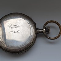 Сребърен джобен часовник, снимка 5 - Антикварни и старинни предмети - 42682316