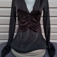 Дамска блуза  в черно с дълъг ръкав- модел 34, снимка 5 - Блузи с дълъг ръкав и пуловери - 39225327