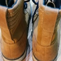 Тимбърленд зимни боти с подметка суров каучук,шити,кожени 40 номер, снимка 7 - Дамски боти - 38989395