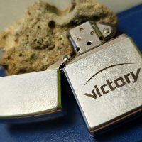 Original D Zippo 06 Victory Vintage Bruched Chrome , снимка 4 - Колекции - 41000036