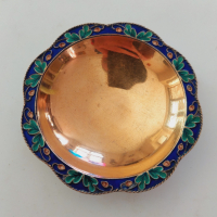 СССР-сребърна позлатена чинийка с емайл-сребро 916, снимка 3 - Колекции - 44809230